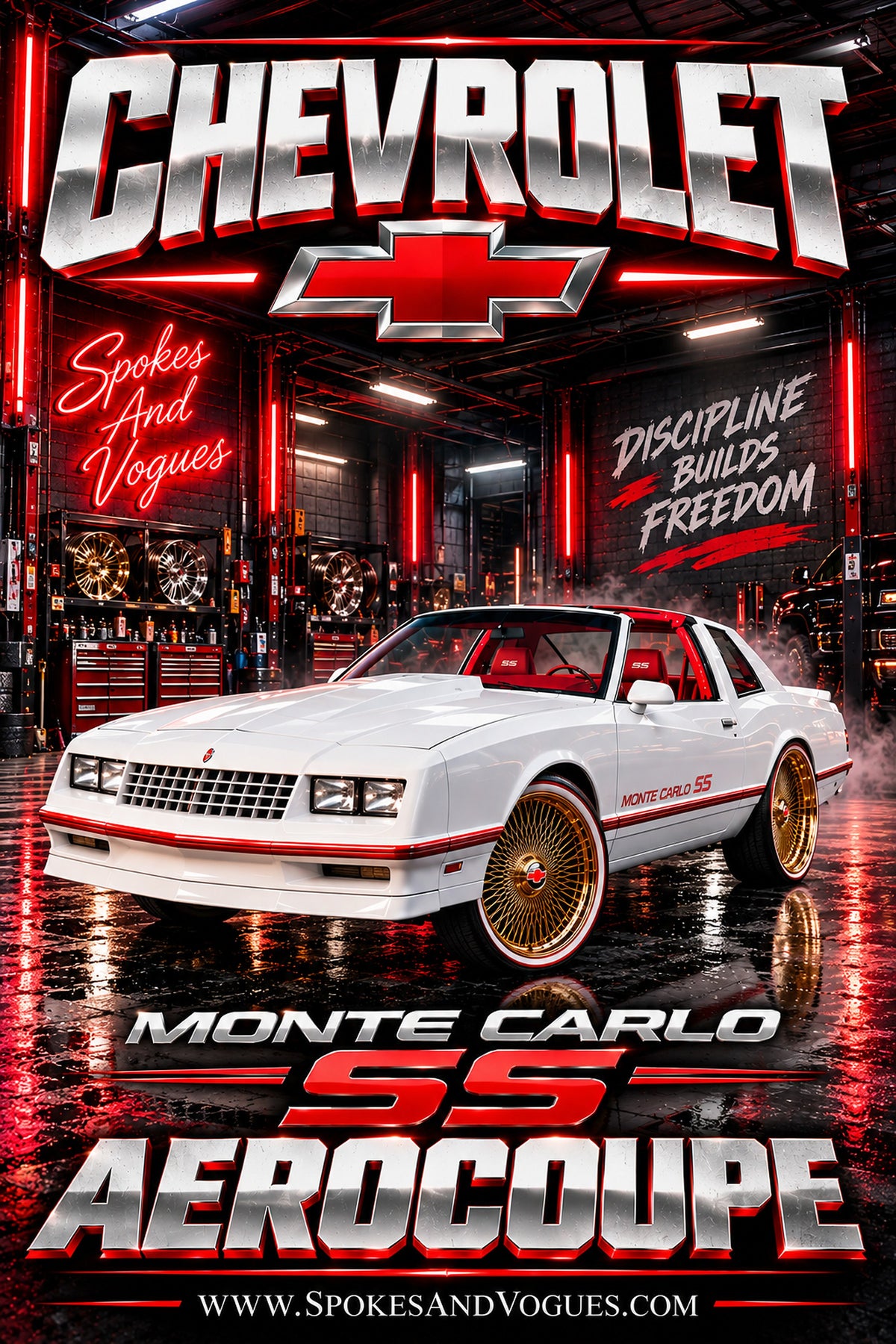 Chevrolet Monte Carlo SS Aerocoupe Spokes and Vogues wall poster