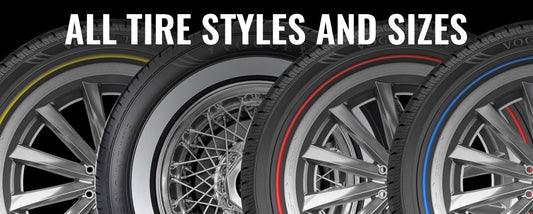 Vogue Tyres available in multiple wheel diameters, tire sizes and sidewall styles